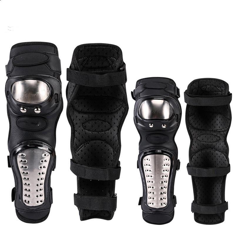4 pezzi/set ginocchiere per moto in acciaio inox moto gomitiere ginocchiere motocross kit di protezioni per protezioni da corsa