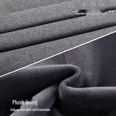 Men's Faux Two-Piece Lapel Knit Sweater - Thermal Velvet Base Layer for Autumn/Winter