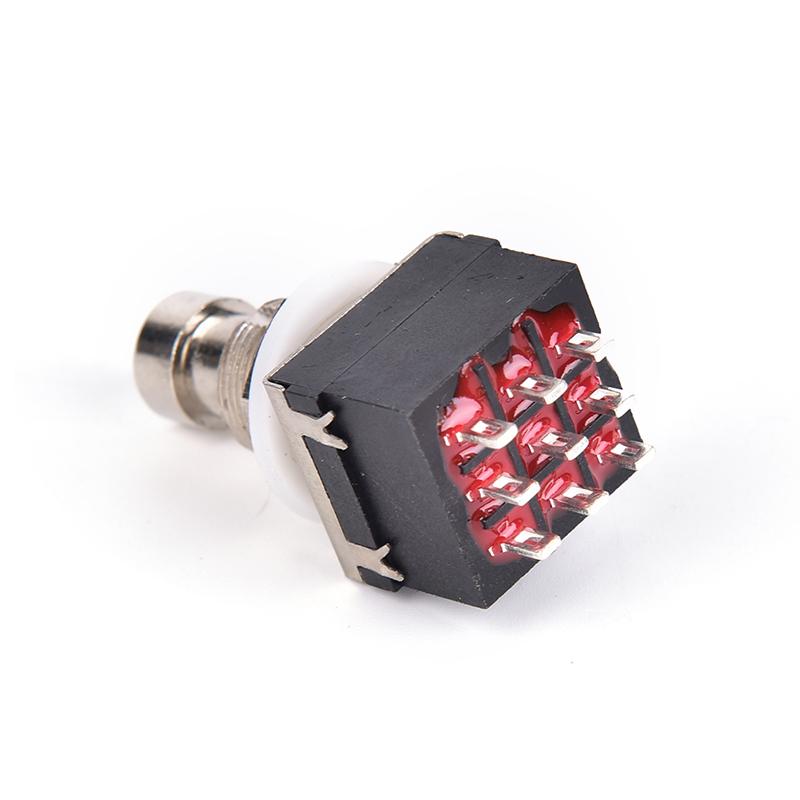 1pc 9-pin 3PDT Guitar Effects Pedal Box Stomp Foot Metal Switch True Bypass Black