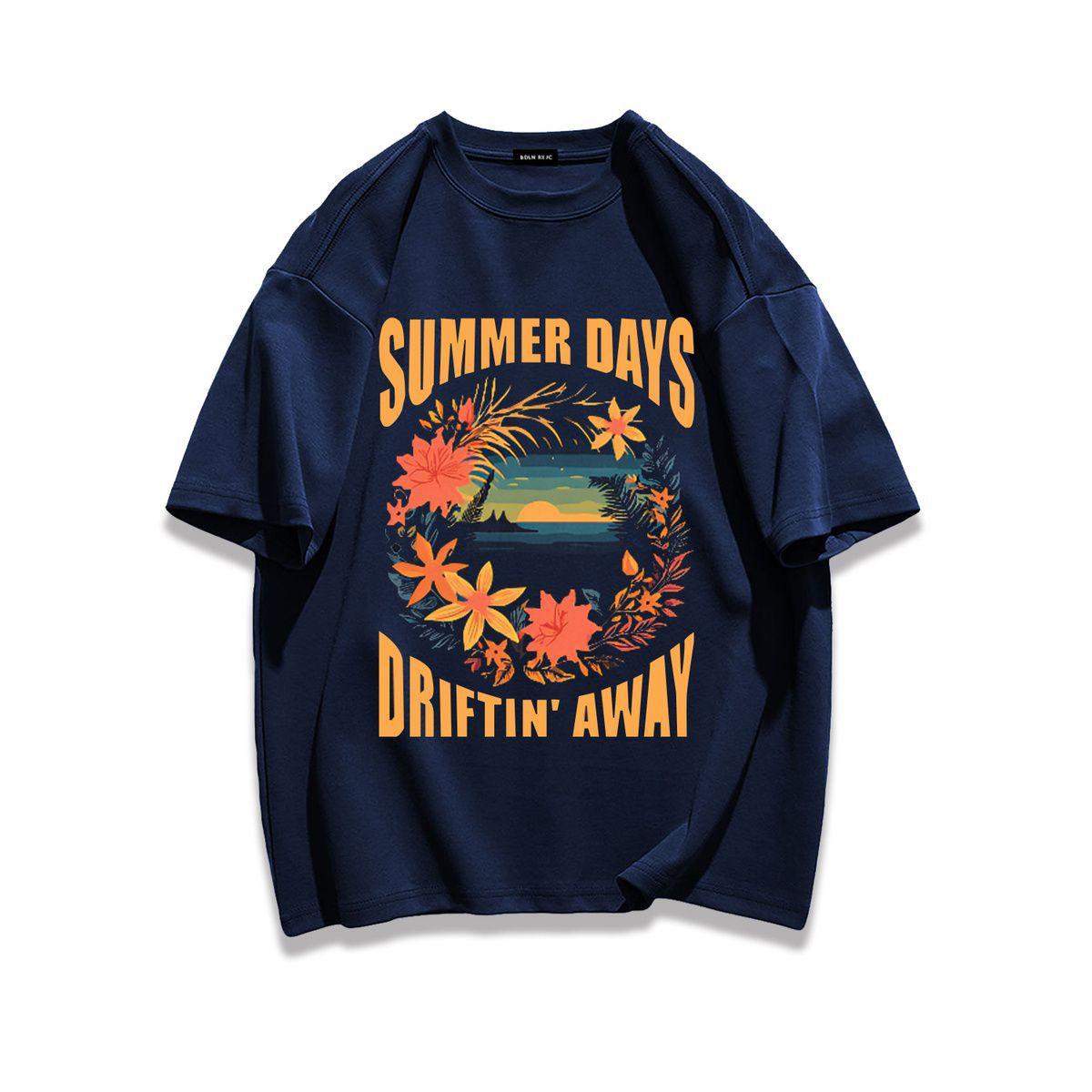 2026 New Fashion American Retro Sunset Landscape Print Mens and Womens Crew Neck Plus Size Short Sleeve TShirts 4XL