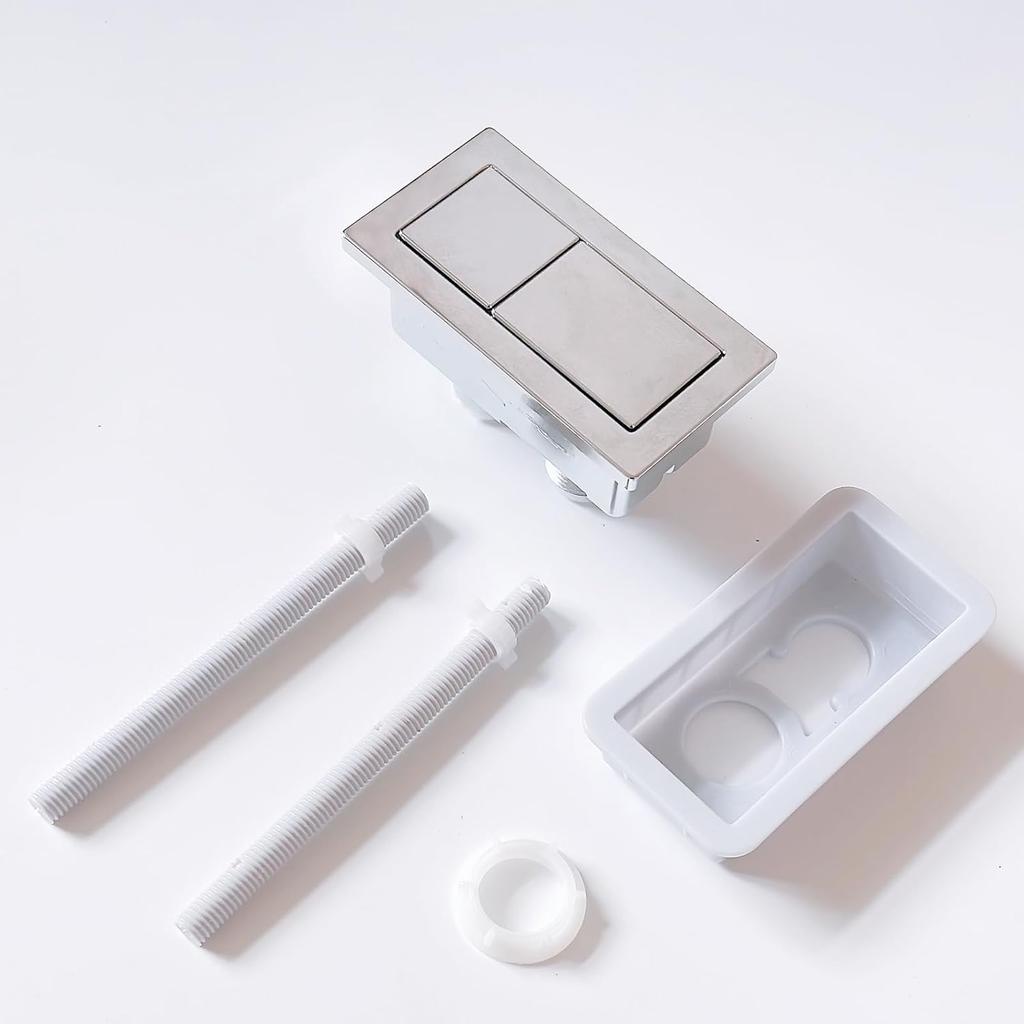 WK802C Toilet Rectangular Push Button for Dual-Flush Tank Replacement Parts Chrome