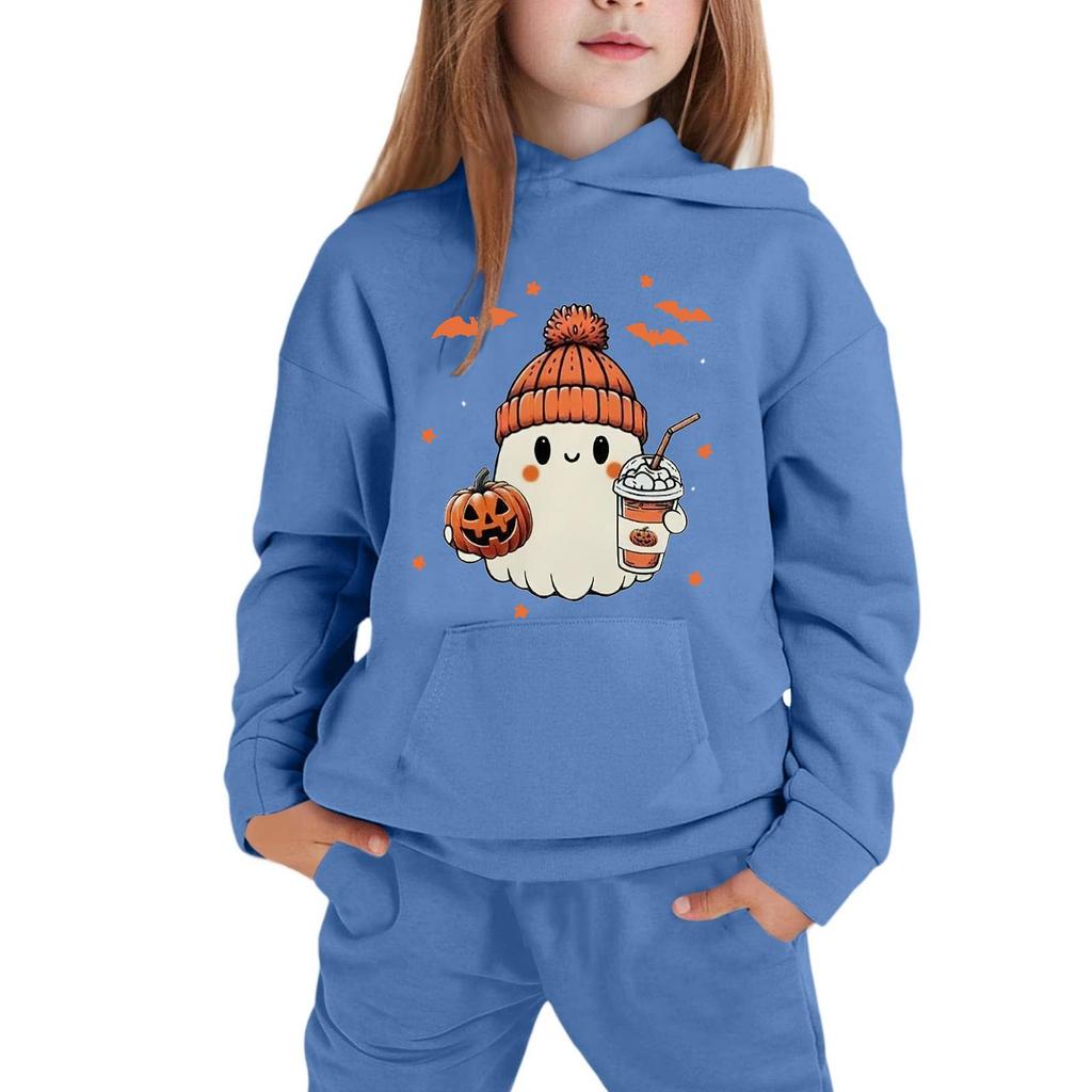 Bluza dziecięca z nadrukiem Halloween - Casualowy sweter z długim rękawem dla chłopców i dziewcząt