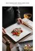 High-End Black Ceramic Square Steak Plate - Lightweight, Luxury, Stylish Dish for Home Use