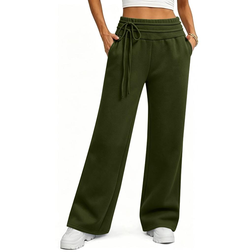 Women's Color Loose Fit Drawstring Sweatpants with Pockets for Casual Wear