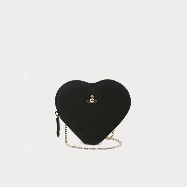 Vivienne Westwood Direct Import Saffiano New Heart Cross Bag Black