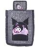 MORIPiLO Sanrio Ruffled Duvet Cover and Pillowcase Set Soft Peach Single Cute Product Number 426124 (Kuromi Skin), Size, Black, 150x210cm, Item,