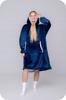 Blanket Sweatshirt Oversize Warm Thick Blanket Sweatshirt 2in1 Navy Blue Fur [Kb-J3]