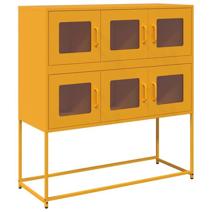 VidaXL Buffet jaune moutarde 100,5x39x107 cm acier laminé à froid 853425