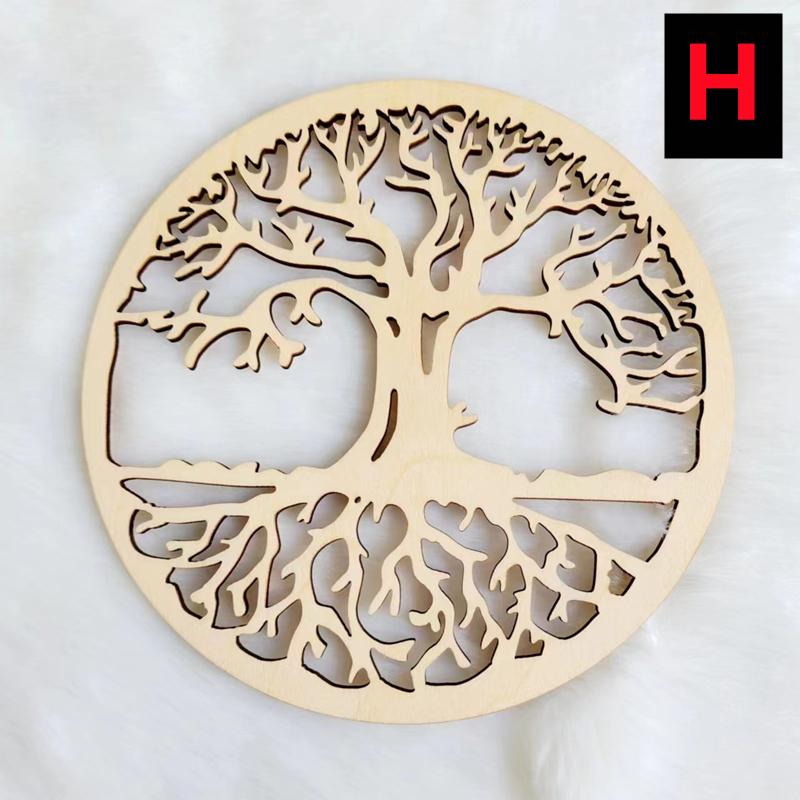 New Wooden Wall Sign Flower of Life Shape Laser Cut Wood Wall Decor Coasters Craft Making Sacred Geometry Meditation Ornament