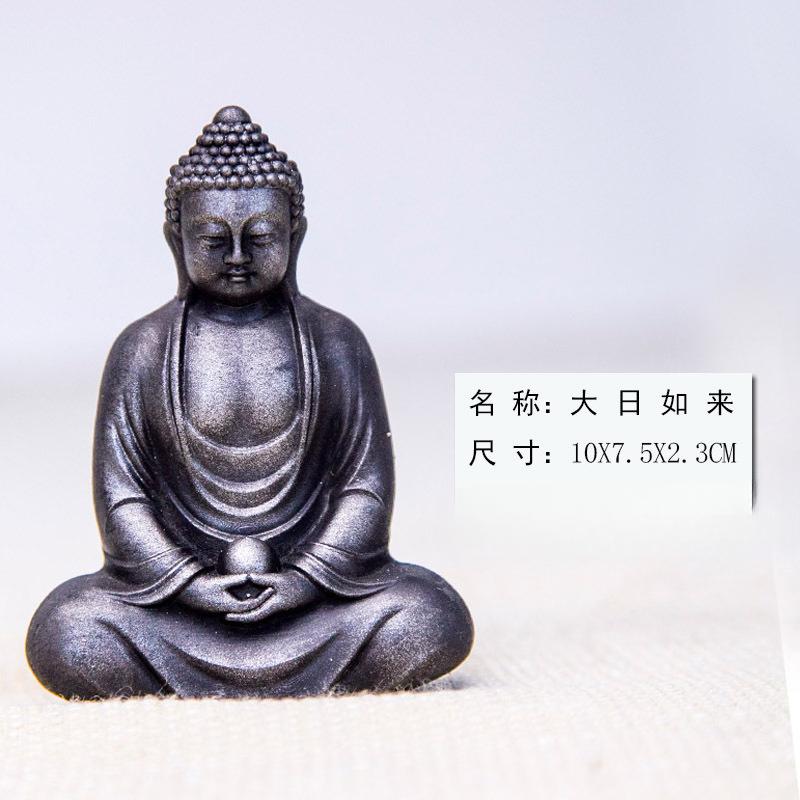 

Creative Chinese style Zen Tathagata Buddha statue for Decor, Simulation Resin Crafts Office Wine Cabinet Study Living Room, 1Pc 10CM