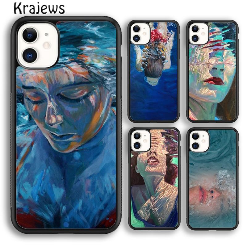 Krajews Abstract Art Underwater Boy Girl Phone Case For IPhone 18 17 Air 16 15 14 plus 11 12 13 pro max coque Shell Fundas