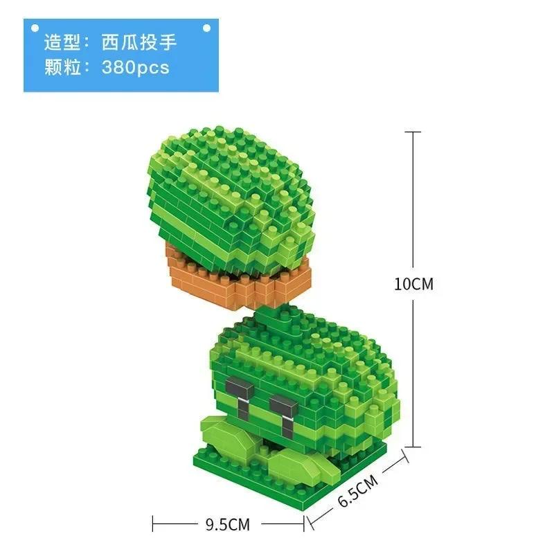 Non-Toxic Plants Vs Zombies Blocks Small Cartoon Mini Building Block Peashooter Sunflower Chomper Assemble Action Model Doll Toy For Kids