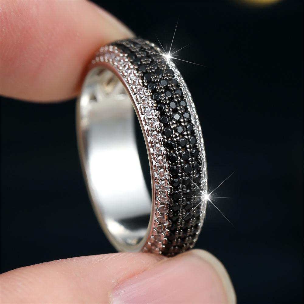 Antique Black Zircon Small Round Stone Rings For Women Trendy CopperColor Engagement Ring Wedding Jewelry Mother's Day Gifts