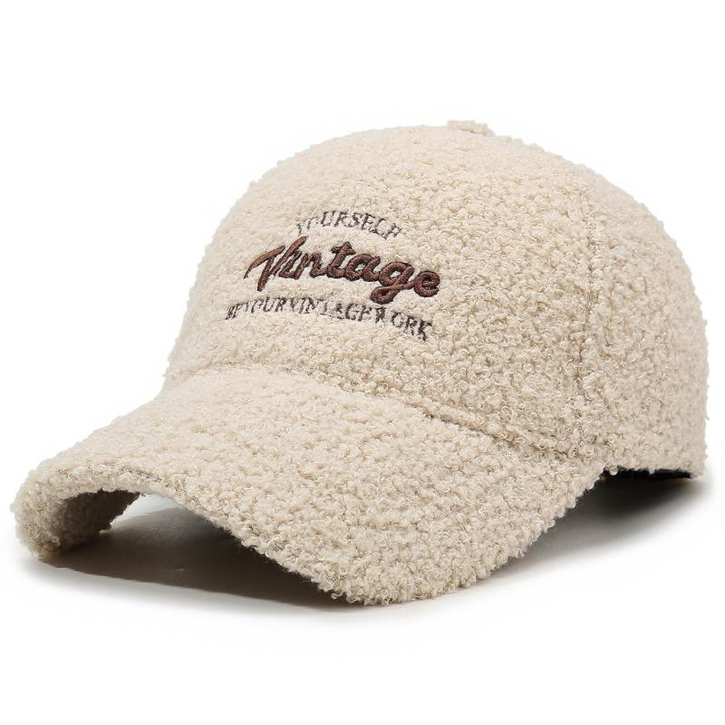 Autumn and Winter Plush Baseball Cap for Men and Women, Simple, Stylish, Versatile, and Warm