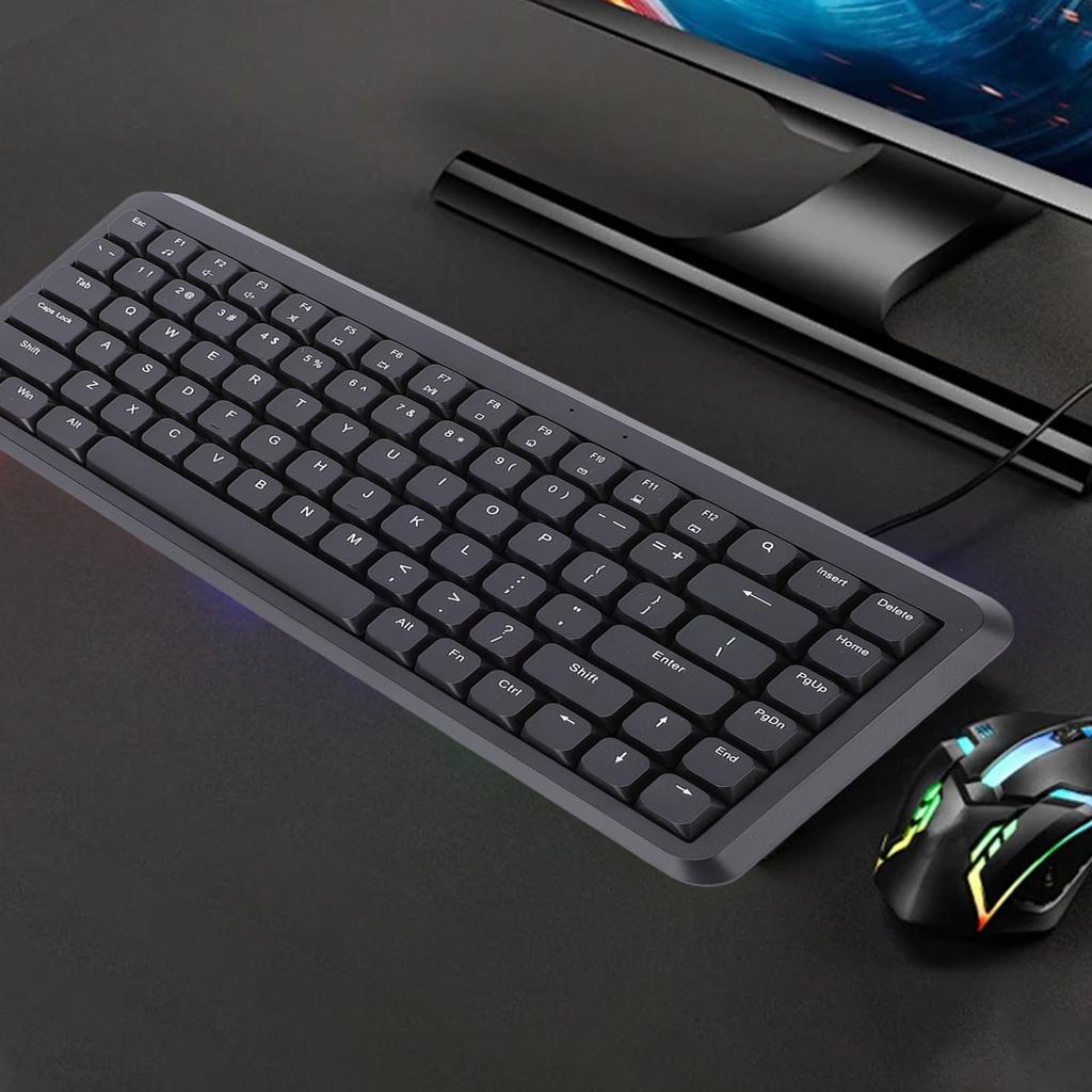Wireless Keyboard with 2.4G Receiver 75% Compact 84 Keys Silent Scissor Keyboard for Desktop PC Laptop Support for System