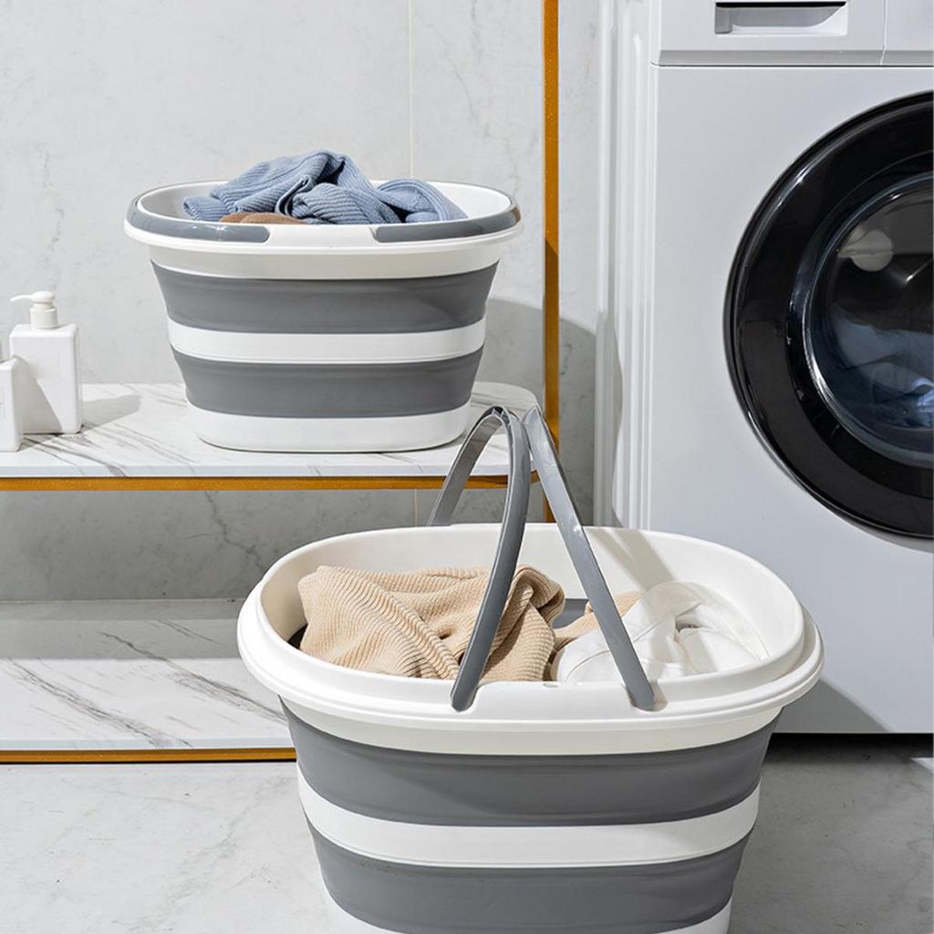 Foldable Household Car Wash and Laundry Bucket: Large Capacity, Thickened, Handheld, Portable, and Telescopic Design.