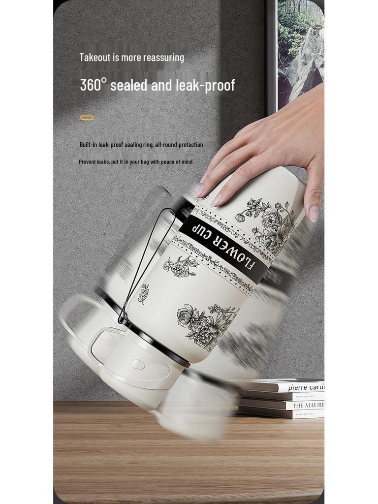 Gardenia 316 Stainless Steel Outdoor Thermos - Large Capacity, Portable, Stylish Tea Cup for Girls