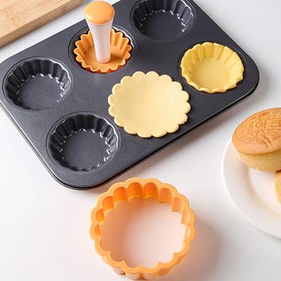 Pasta Hamuru Tamper Seti Çiçek Yuvarlak Kurabiye Kesici Seti Cupcake Muffin Tart Kabukları Kalıp Mutfak Pişirme Kalıbı