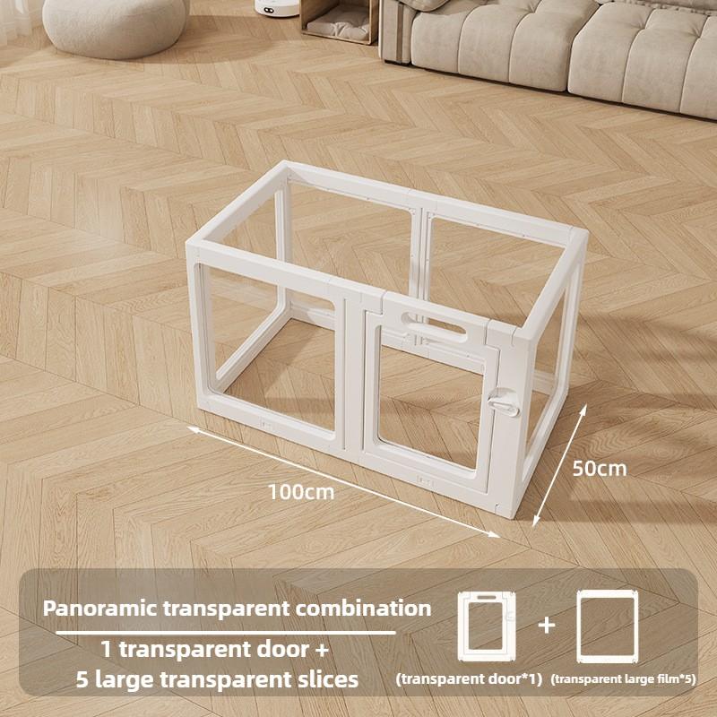 Indoor Transparent Dog Fence Tall Acrylic Backyard Dog Enclosure Cage Door Furniture Dogs Playpen Anti Escape Pet Supplies High 60CM