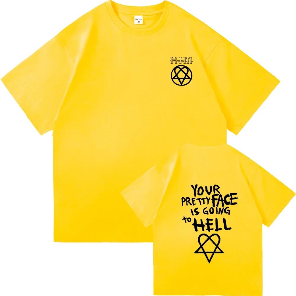 Your Pretty Face Is Going To Hell TShirt Him Ville Valo Men Clothing Harajuku Vintage Unisex High Quality Cotton Fan Gift Tees
