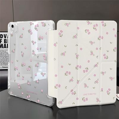 Passar för ipad vikbart sött skyddsfodral pro2026 tecknad liten blomma air5/6 med pennfack 2026MINI6