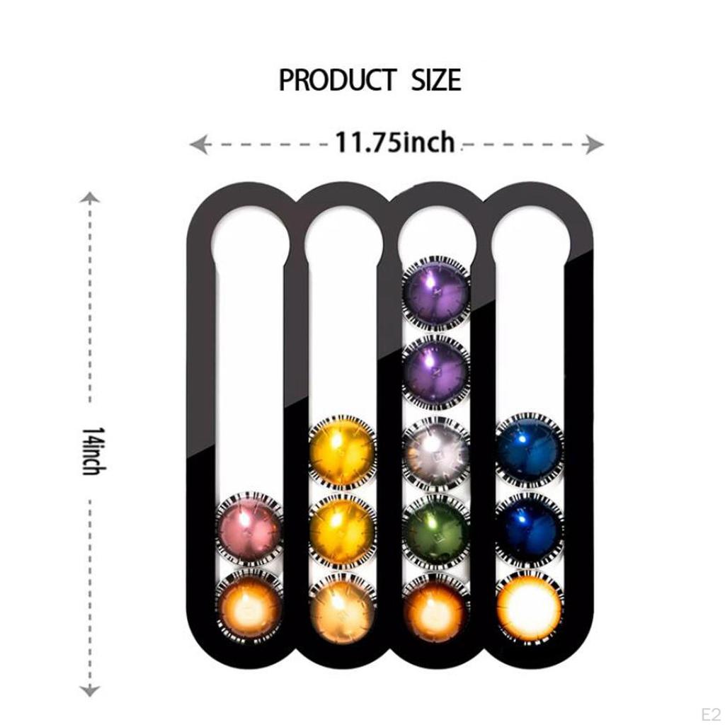 Coffee Pod Holder Shelf Organizer Wall Mounted for Cabinet Bar Cafe