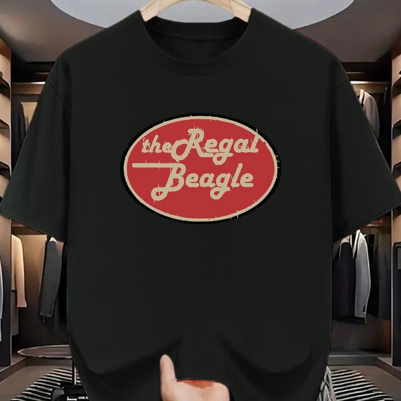 

European sizes [Home Relaxation] Men S Vintage-Inspired THE REGAL BEAGLE Graphic Tee - Comfortable Short 4XL чорний