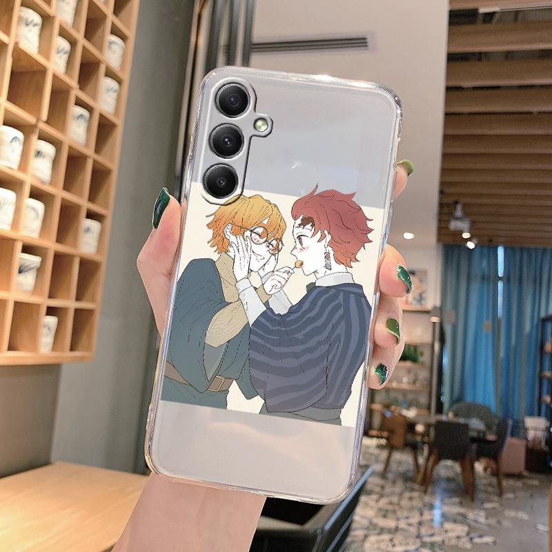 Anime Cartoon Patterned Soft Transparent Silicone Case For Samsung A55 M35 S24 Xiaomi Redmi Note 13 Poco C65 iPhone Camera Shockproof Protective Cover