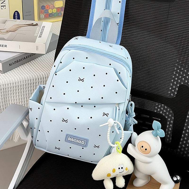 Schoolbag Large Capacity Small Fresh Schoolbag Female Junior High School Student College Style Polka Dot Backpack Versatile Lightweight Travel