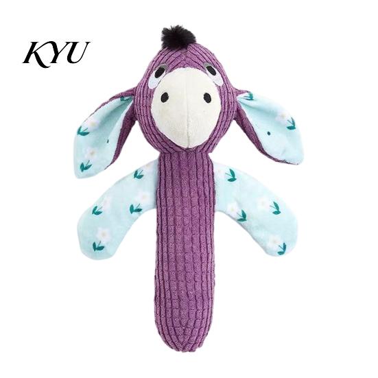 Boredom Buster Toys for Home Squeaky Plush Dog Toy, Cute Animal Shape, Durable Corduroy Crinkle Paper Chew Interactive Pulling Games Pets Pet