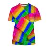 Kids Girl Lollipop 3D Printed Short Sleeved T-shirt Summer Breathable Polyester Simple Round Neck Top
