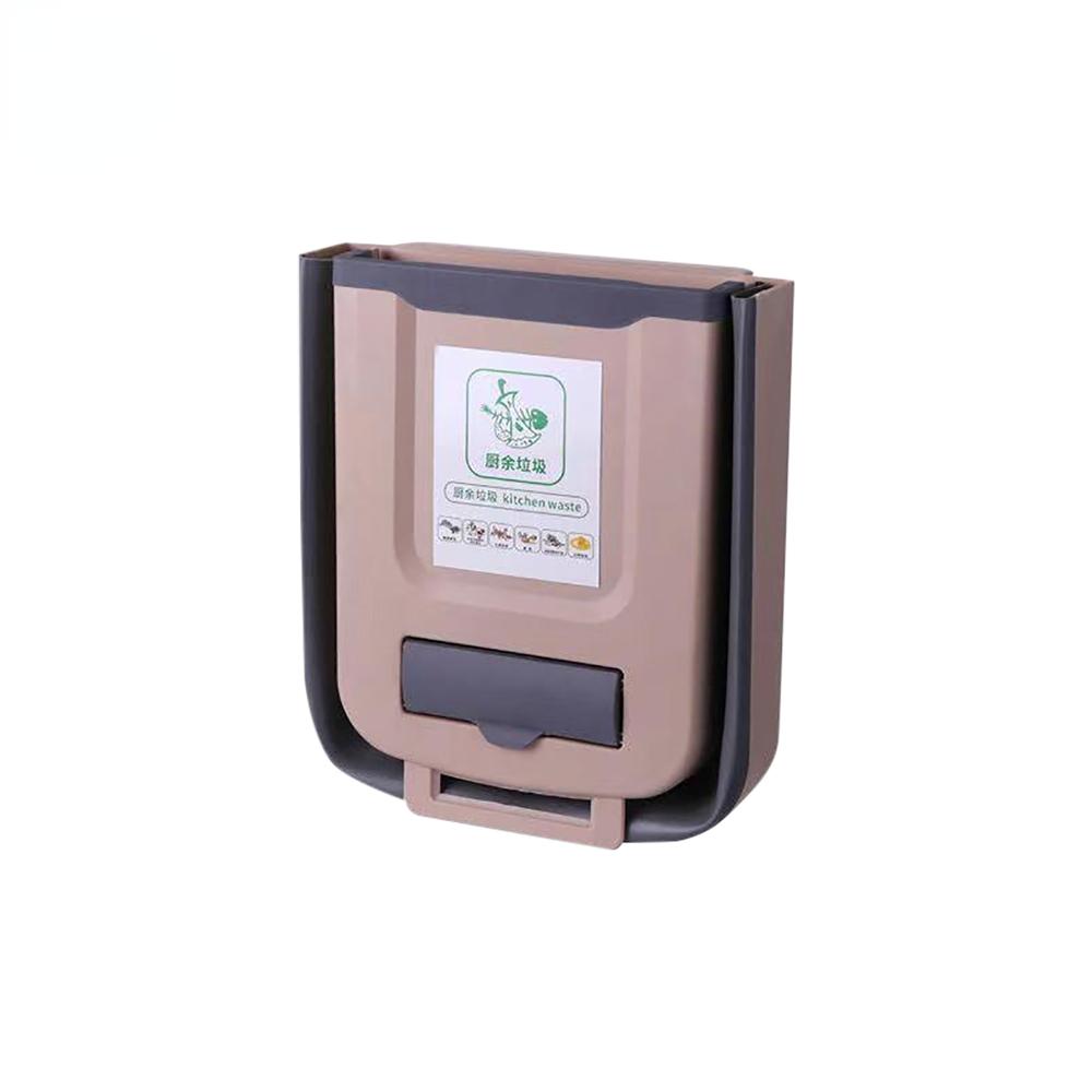 Küche Wandmontierter Klapp-Mülleimer, Haushaltsschrank, hängender Aufbewahrungskorb, kreative Klassifizierung, hängender Mülleimer