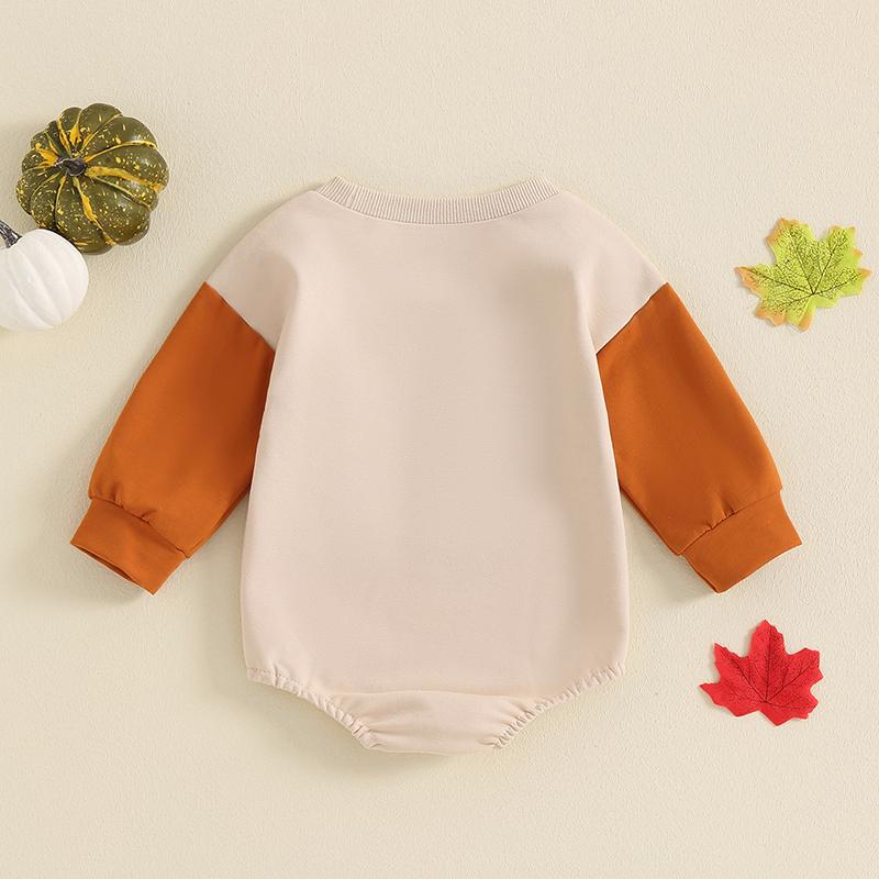 Newborn Baby Girl Boy Autumn Romper Baby Letter Pumpkin Embroidery Rompers Baby Sweatshirt Jumpsuits