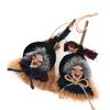 Halloween Witch Broom Pendant Vicious Creepy Old Woman Hanging Hairy Haunted House Rag Door Window Decoration Prop