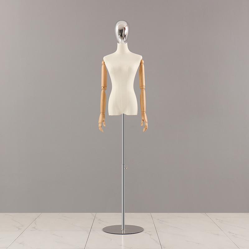 Korean Style Electroplated Female Torso Mannequin for Clothing Display