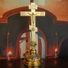 Furnizor Biserică Ortodoxă Cruce Altar Isus cu Bază Placată cu Aur Decor Colorat Emailat Episcop Pastor Cadou Religios