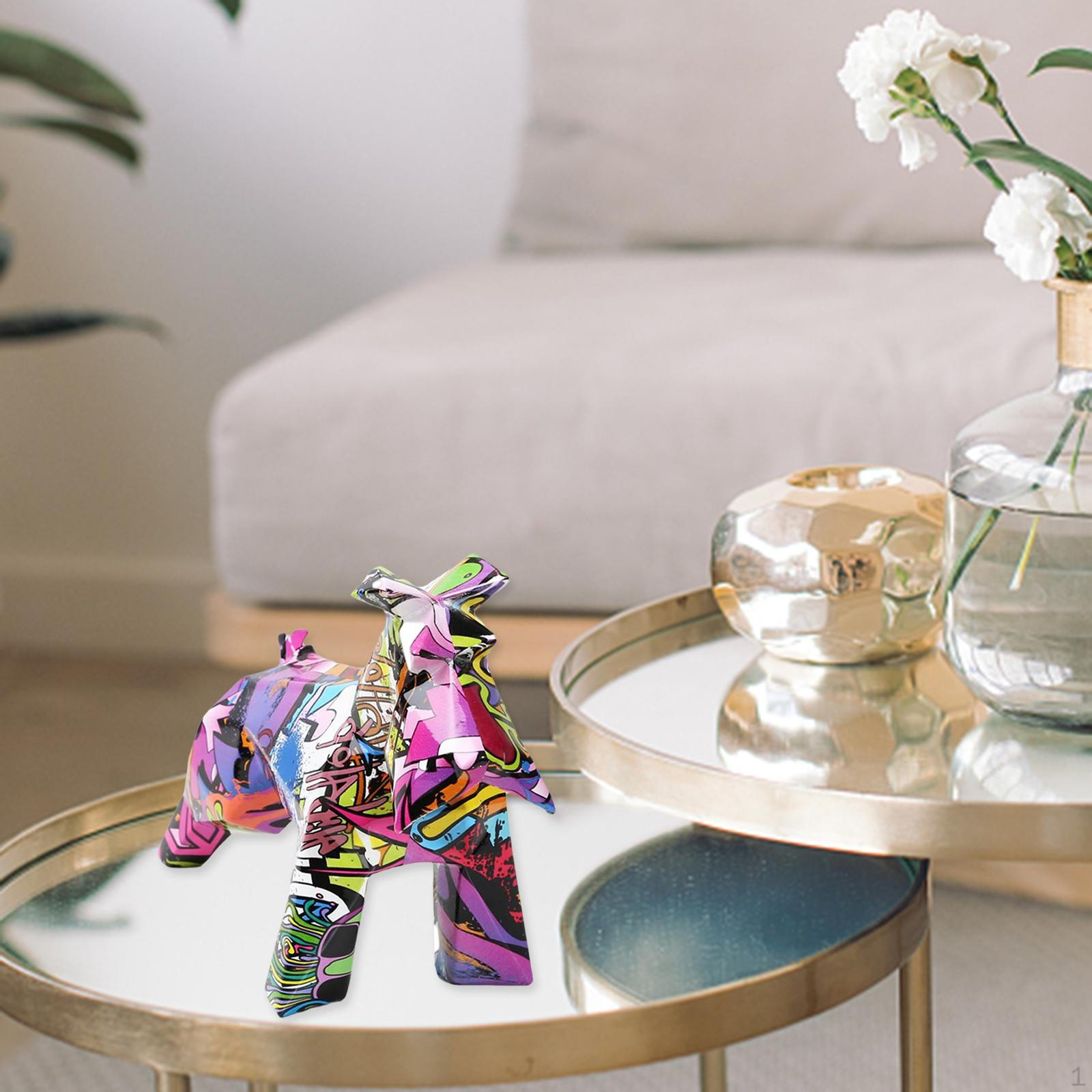 

Colorful Schnauzer Statue Sculpture, Room Bookcase, Small TV Decoration, Modern Decorative, D B