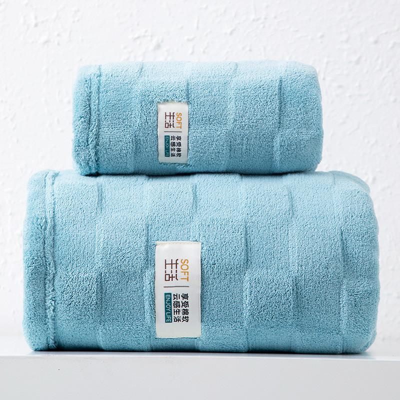Ev Spa Hediyesi İçin Yumuşak Emici Malzemeli Mercan Polar Banyo Havlusu Seti