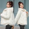 Winter new warm thickened hooded jacket short fake two-piece down cotton clothes women's niche cotton clothes