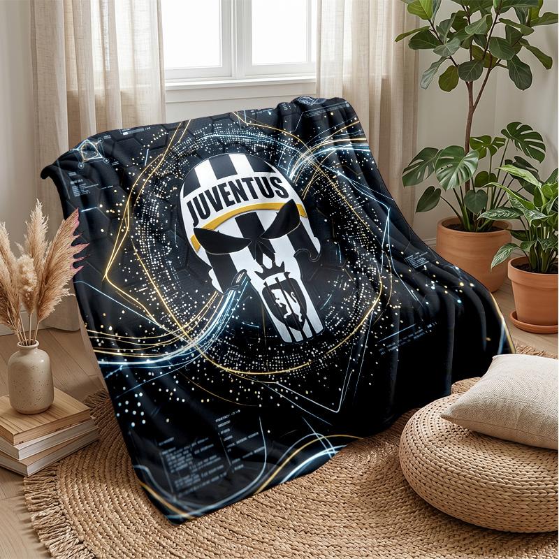 Coperta a tema Juventus FC Morbida coperta in flanella Coperta morbida tipo plaid Coperta accogliente per divano e letto per arredamento domestico