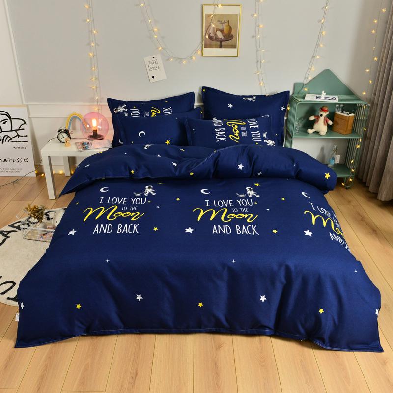 Gestreifte Bettwäsche aus gebürsteter Baumwolle für Herbst/Winter – Verdickter Bettbezug & Laken