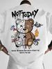 NEW Men's Cotton O-neck Short-sleeved Cotton T-shirt Sporty Bear Printed Hip-hop Clothing Fashionable Retro Oversized Y2Kshirt