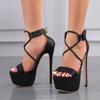 High Heel Women Shoes Open Toe PU Sandals Ladies Nightclub Party Pumps Size 35-42