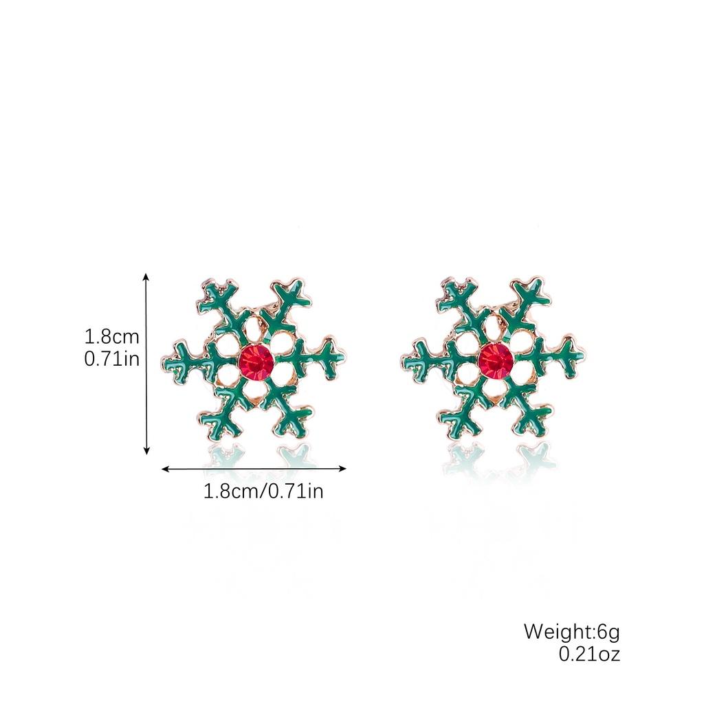 Europäisches und Amerikanisches Weihnachts-Ohrring-Set Funkelnde Diamant-Schneeflocke Glocke Feiertags-Ohr-Accessoires