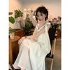 Gentle Wind Suspender Dress Women's Summer New Thin Fashion Beige Sweet Medium and Long Skirt