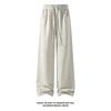 American High Street New Sweatpants Men's Casual Scimitar Sports Trousers Rivet Autumn Wide Leg Loose Middle Waist Cotton