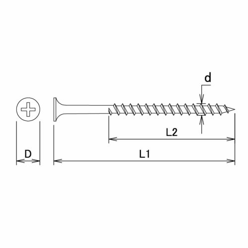 DAIDOHANT Stainless Steel Coarse Thread (Bunny/Half Thread) SUS410 (Nominal Diameter D) 4.2 X (Length L1) 75mm (Pack of 50) 10176965