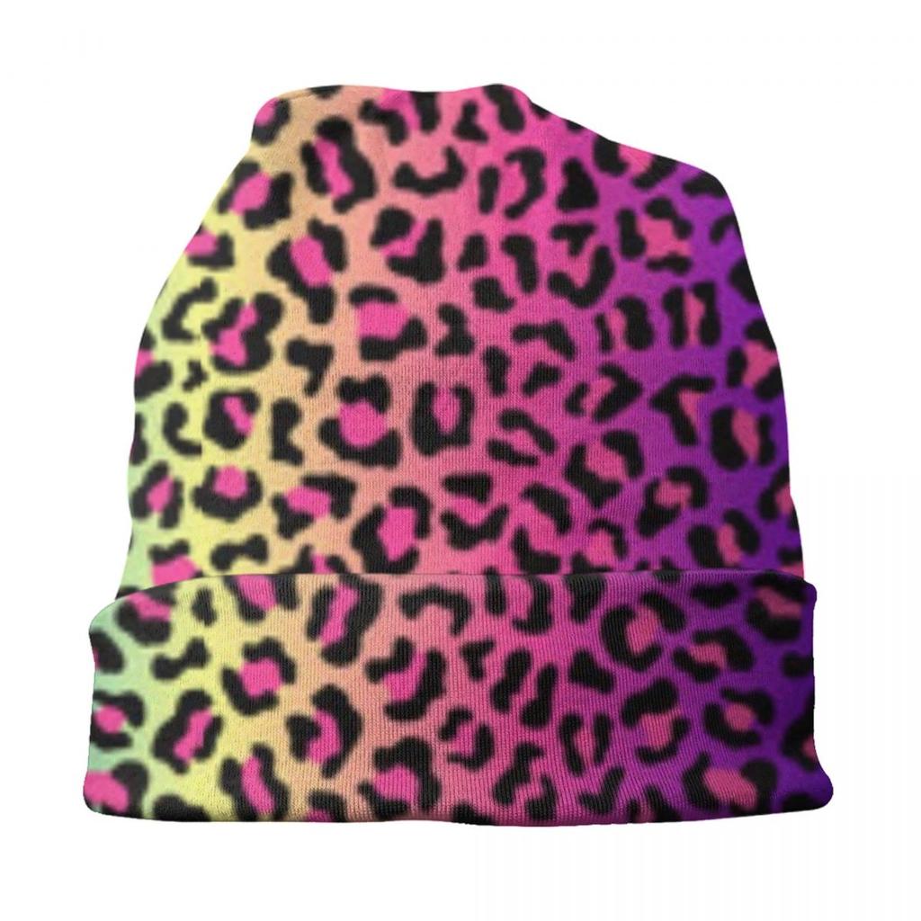 Rainbow Animal Leopard Skullies Beanies Caps Unisex Outdoor Winter Warm Knitting Hat Adult Spots African Animal Fur Bonnet Hats