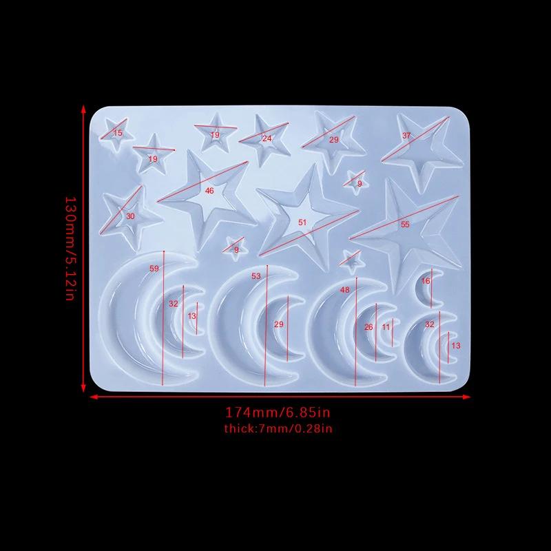 3D Patch Epoxy Resin Silicone Mold Geometry Heart Moon Earring Pendant Mould DIY Epoxy Resin Jewelry Craft Casting Silicone Mold