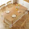 Lace Hem Transparent Tablecloth Waterproof Oil-proof PVC Table Cloth for Home Kitchen Dining Table Decorative Protective Cover